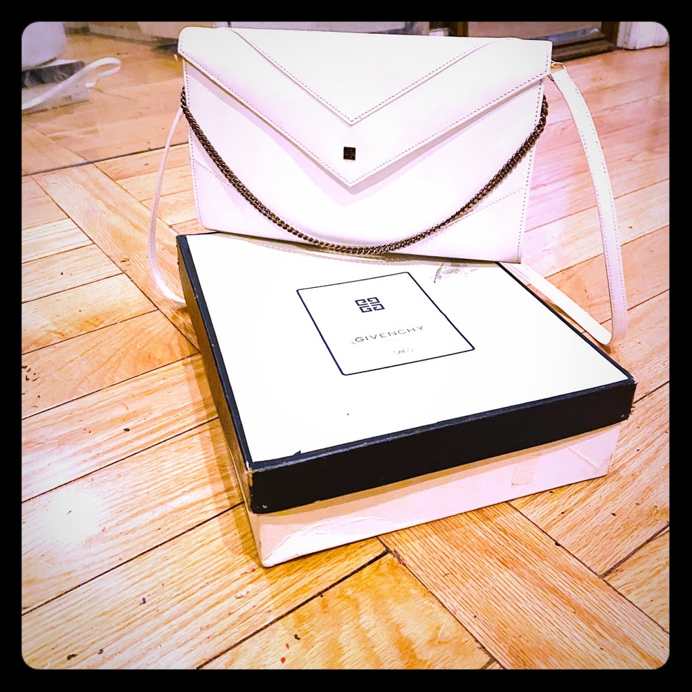 Givenchy white envelope chain purse